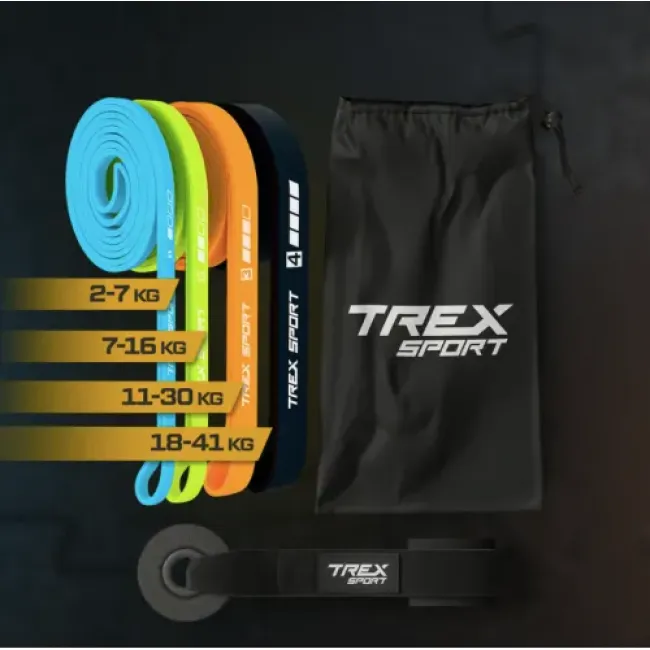 Набор резинок для фитнеса Trex Sport TX-004PB Power Band 4в1 2-41кг