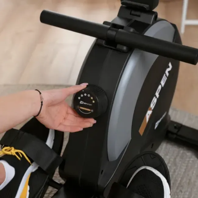 Гребной тренажер Hop-Sport HS-080R Aspen магнитный черно-золотистый