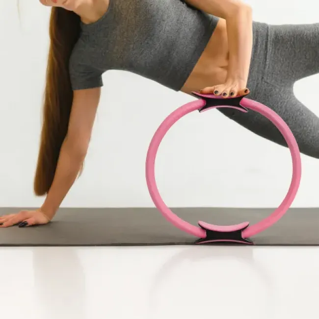 Кольцо для пилатеса Gymtek армированное стекловолокно 38см розовый