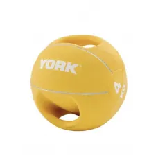 Мяч медбол 4 кг York Fitness с двумя ручками, желтый
