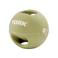 Мяч медбол 9 кг York Fitness с двумя ручками зеленый