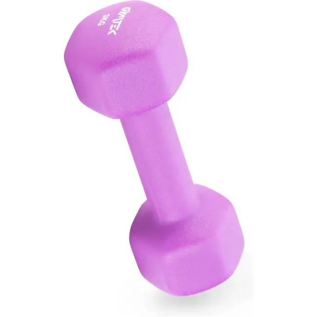 Гантелі для фітнесу неопренові Gymtek Hex 2х3кг фіолетовий