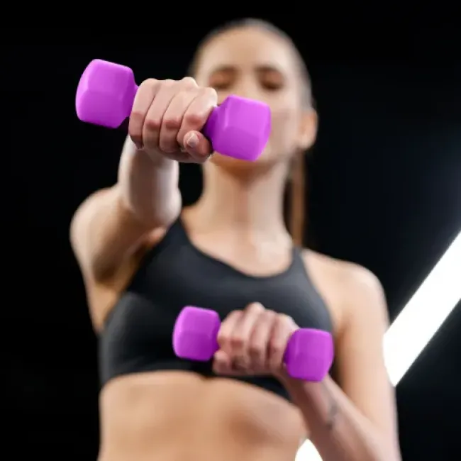 Гантелі для фітнесу неопренові Gymtek Hex 2х3кг фіолетовий
