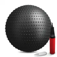 Фитбол массажный Hop-Sport 65см черный + насос