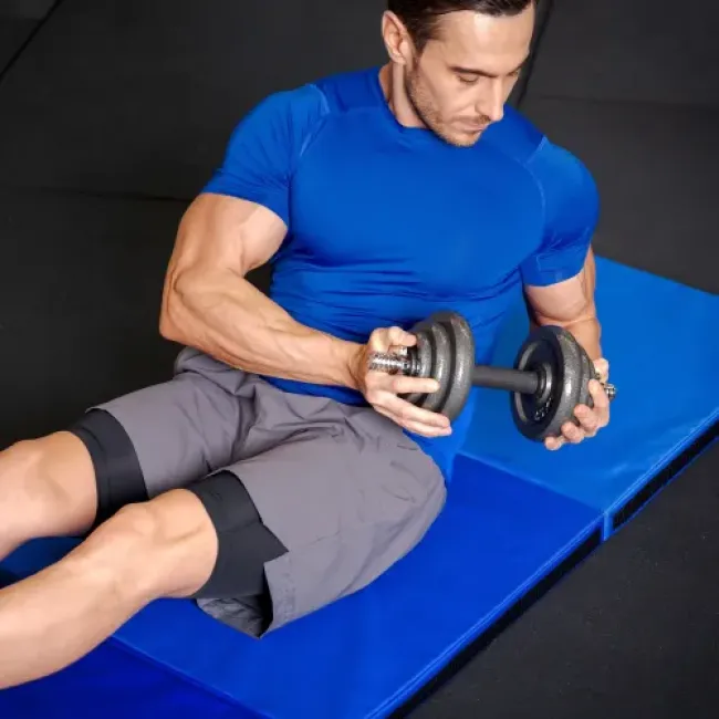 Мат гимнастический жесткий Gymtek 5см темно-синий