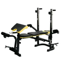 Скамейка тренировочная Besport WB-004 для жима со стойкой под штангу и партой Скотта