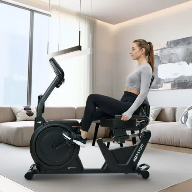 Горизонтальный велотренажер Hop-Sport HS-5000L Ranker черно-золотистый