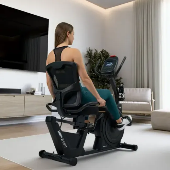 Горизонтальный велотренажер Hop-Sport HS-5000L Ranker черно-золотистый