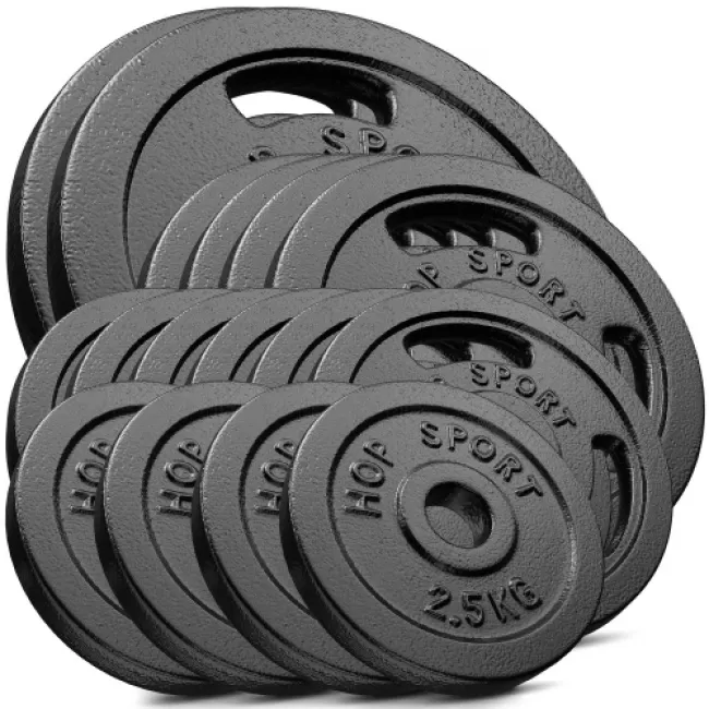 Набор Hop-Sport Strong 146 кг со скамьей HS-1035 и стойками 1005L