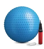 Фітбол масажний Hop-Sport 65 см блакитний + насос