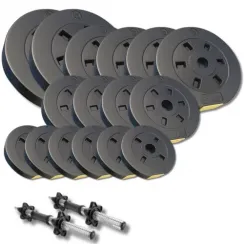 Набор композитных дисков Besport PowerPro 59кг для гантелей и штанг + 2 грифа