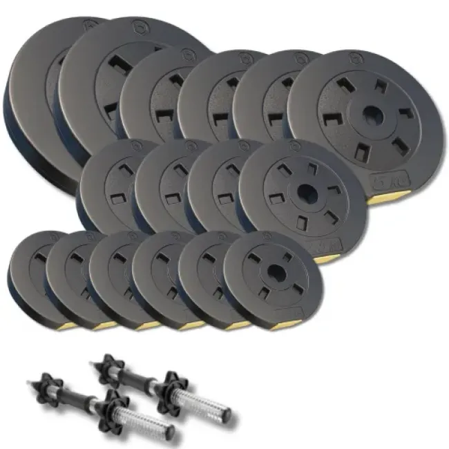 Набор композитных дисков Besport PowerPro 59кг для гантелей и штанг + 2 грифа