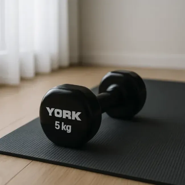 Гантелі для фітнесу вінілові круглі York Fitness 2х5кг чорний