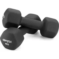 Гантелі для фітнесу неопренові Gymtek Hex 2х4кг чорний