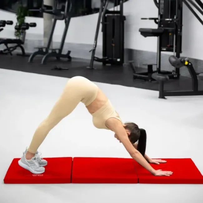 Мат гимнастический жесткий Gymtek 5см красный