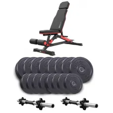 Набор Elitum Titan гантели 2х31кг со скамьей Hop-Sport HS-2090 HB