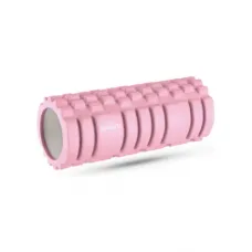 Массажный ролик Queenfit для йоги и фитнеса EVA 33*14 см розовый