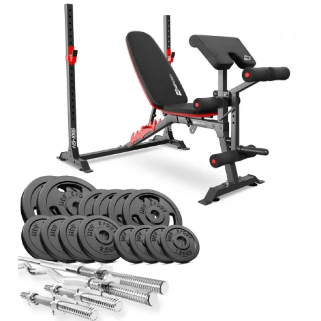 Набор Hop-Sport Strong 76 кг со скамьей HS-1095
