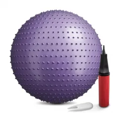 Фітбол масажний Hop-Sport 65 см фіолетовий + насос