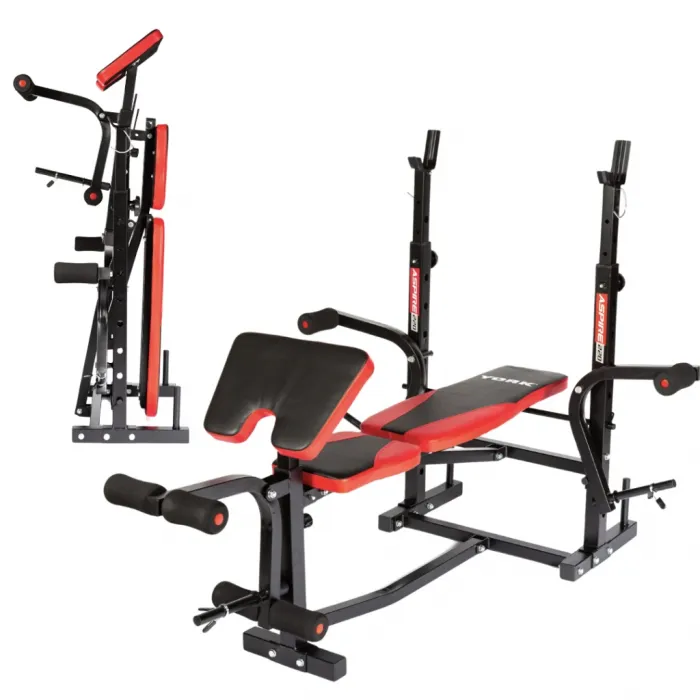 Лава для жиму York Fitness ASPIRE 220 зі стійкою для штанги та партою Скотта