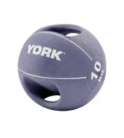 Мяч медбол 10 кг York Fitness с двумя ручками фиолетовый