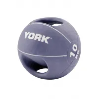 Мяч медбол 10 кг York Fitness с двумя ручками фиолетовый