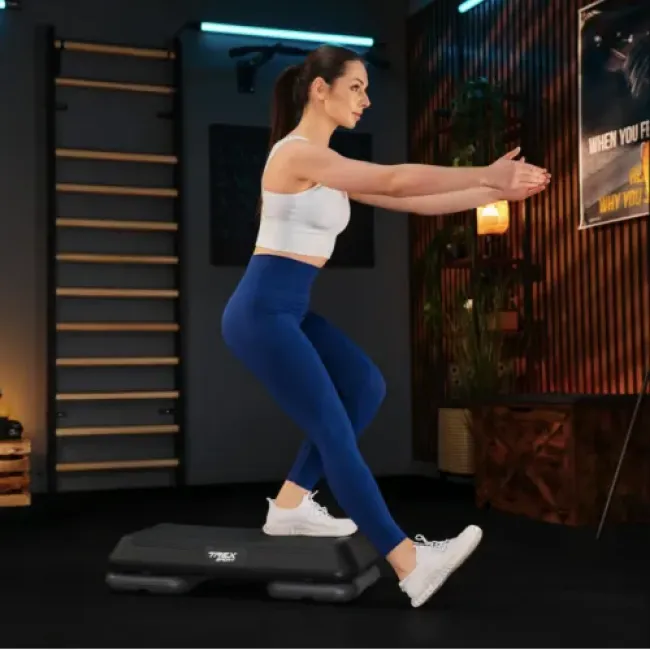 Степ платформа Trex Sport TX-038PAS до аеробіки 3-рівневий чорний