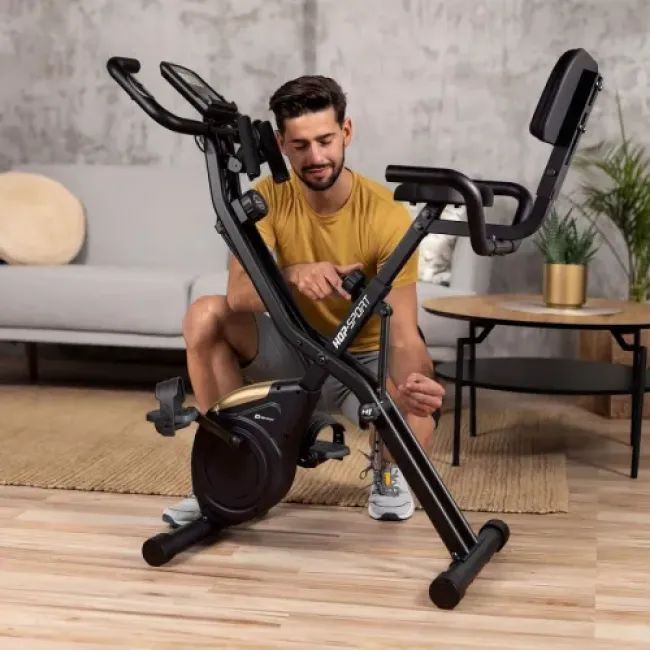Велотренажер Hop-Sport HS-3030X Apeks X-Bike черно-золотистый