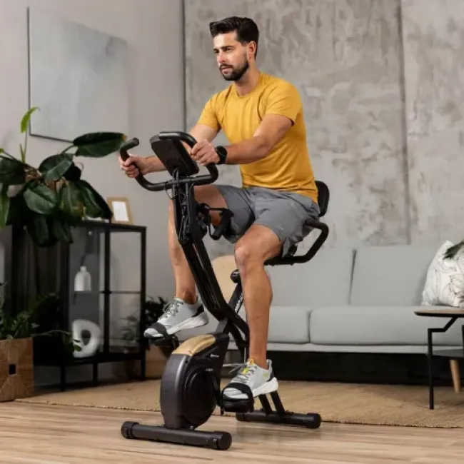 Велотренажер Hop-Sport HS-3030X Apeks X-Bike черно-золотистый