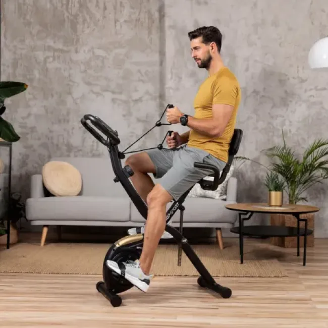 Велотренажер Hop-Sport HS-3030X Apeks X-Bike черно-золотистый