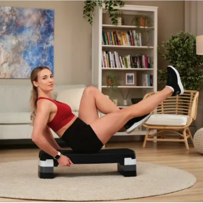 Степ платформа Hop-Sport HS-PP033AS черно-белая