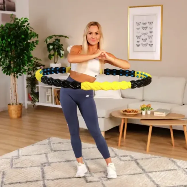 Хулахуп Hop-Sport HS-080HH с массажером 110см черно-желтый