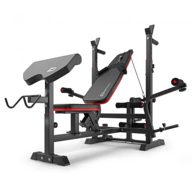 Набор Hop-Sport Premium 173 кг со скамьей HS-1075 Pro, штангами и гантелями
