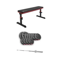 Набор Hop-Sport Premium 69 кг со скамьей HS-1025 Pro и штангой