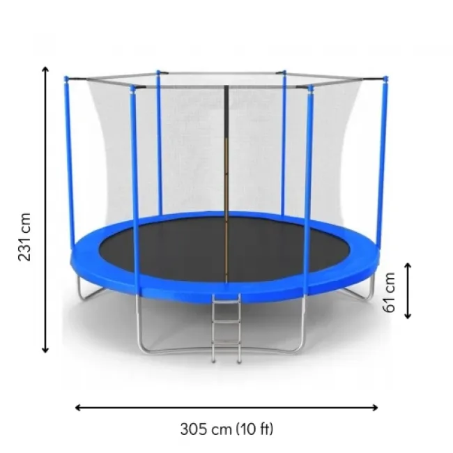 Батут Jumi Motion Sport Line 10ft (305cm) с внутренней сеткой синий
