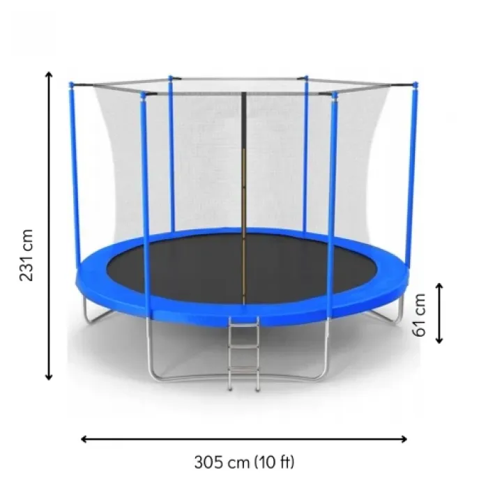 Батут Jumi Motion Sport Line 10ft (305cm) із внутрішньою сіткою синій