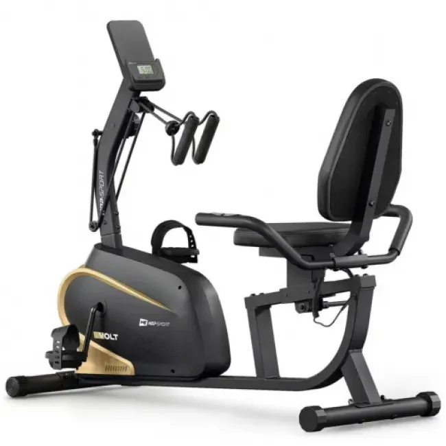 Горизонтальный велотренажер Hop-Sport HS-045L Volt магнитный золотистый Горизонтальный велотренажер Hop-Sport HS-045L Volt магнитный золотистый