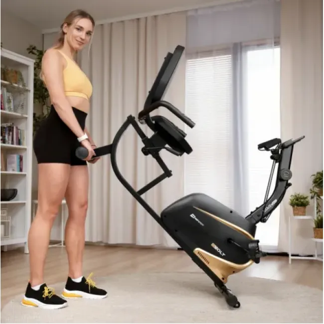 Горизонтальный велотренажер Hop-Sport HS-045L Volt магнитный золотистый