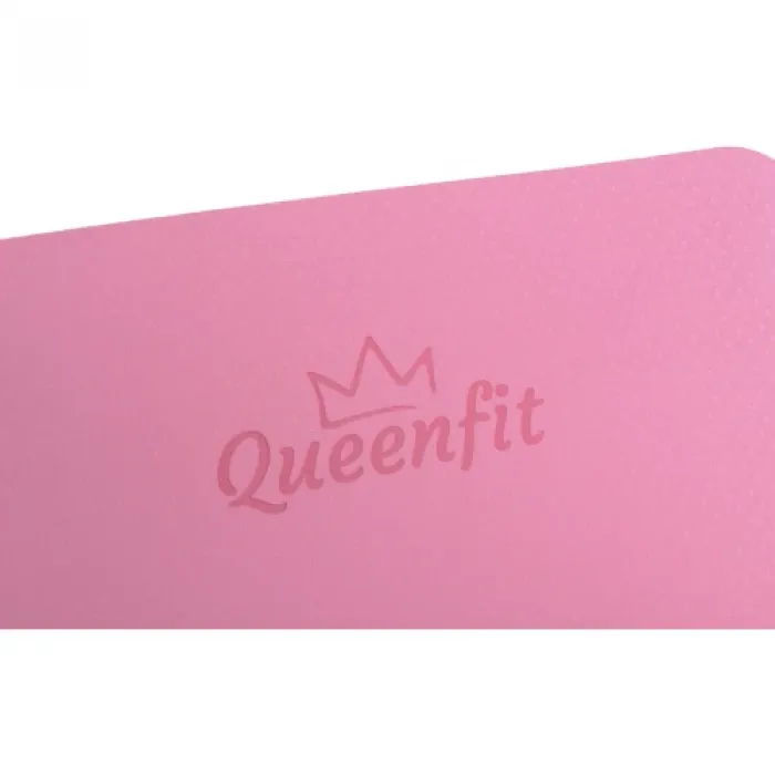 Килимок (мат) для фітнесу та йоги Queenfit ТРЕ 0,5 см рожевий