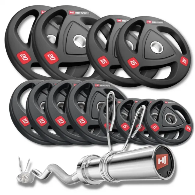 Набор олимпийский Hop-Sport PRO 140 кг с W-образным грифом Набор олимпийский Hop-Sport PRO 140 кг с W-образным грифом