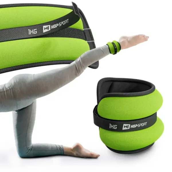 Утяжелители для ног и рук 1 кг 2шт Hop-Sport HS-S002WB зеленые