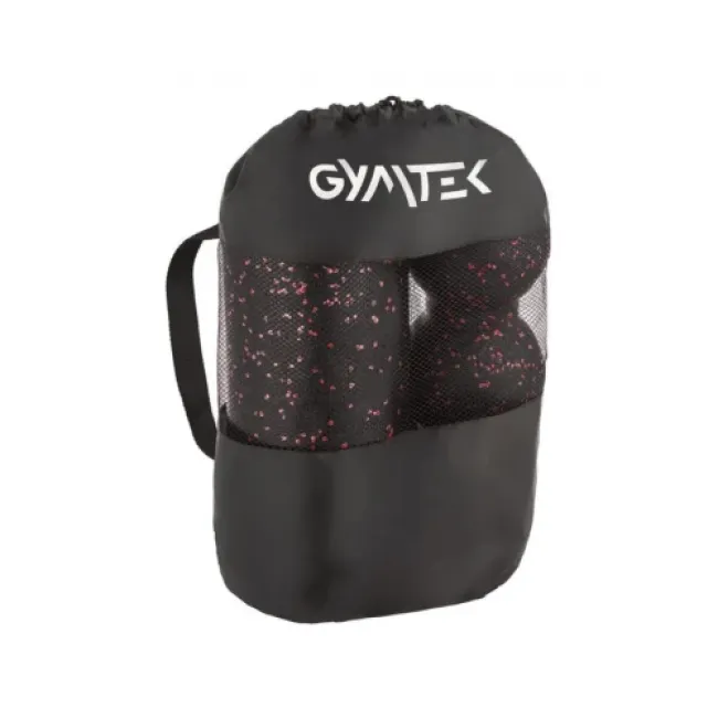Массажный набор Gymtek (мячик 8 см, двойной мячик 8 х 16 см и валик 29,5 х 15 см) ЕРР черно-красный