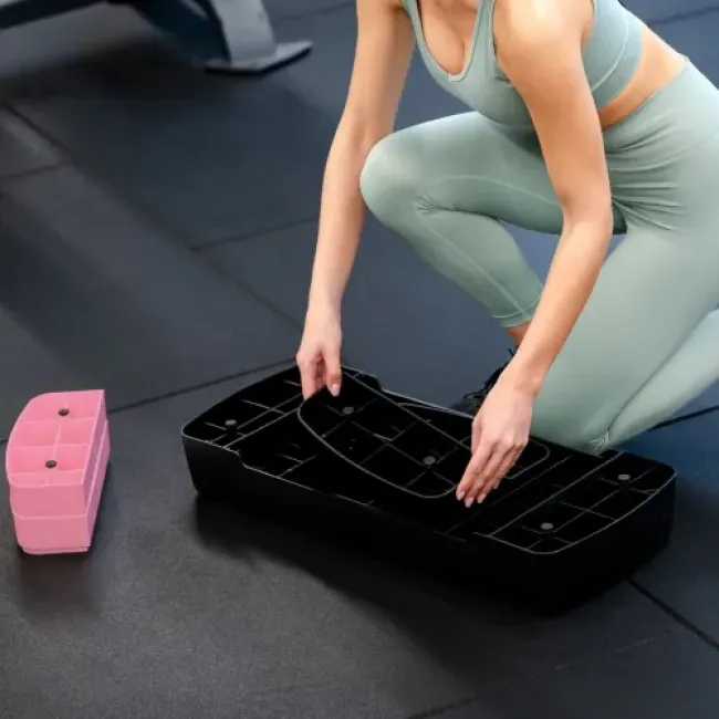 Степ-платформа Gymtek 3-х уровневая черно-розовая