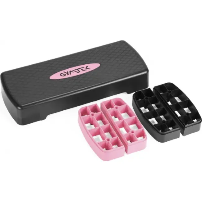 Степ-платформа Gymtek 3-х уровневая черно-розовая