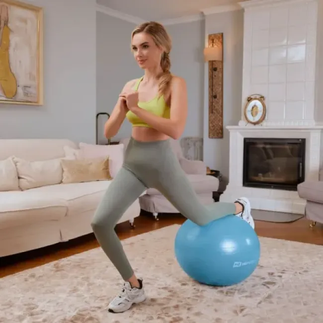 Фитбол Hop-Sport 45см голубой + насос