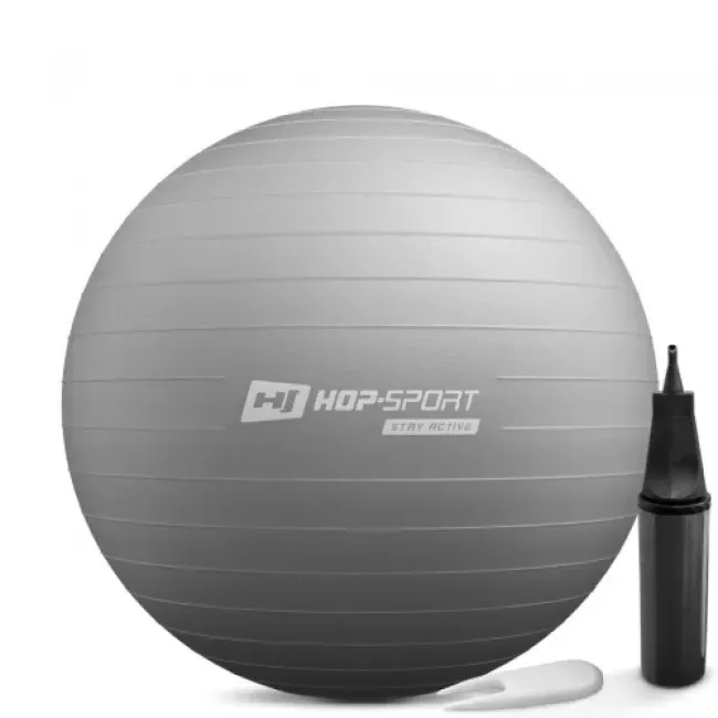 Фитбол Hop-Sport 65см серый + насос