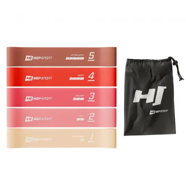 Набор резинок для фитнеса Hop-Sport 600x50мм HS-L650RLR Красный