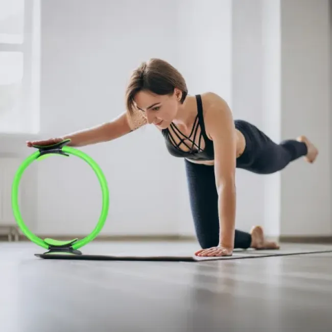 Кольцо для пилатеса Gymtek армированное стекловолокно 38см салатовый