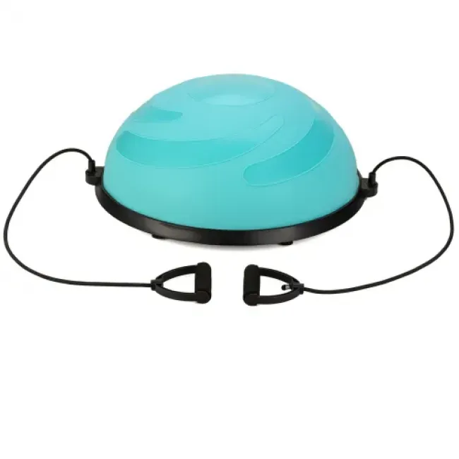 Балансировочная полусфера Gymtek Flex Core Half Ball 58см с эспандерами + голубой насос