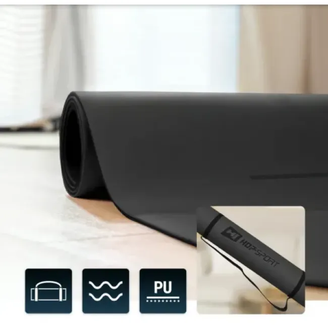 Йога-мат Hop-Sport PU 0,5см 183 x 68см HS-P005GM чорний